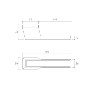 Klamka Maxima chrom szczotkowany z wstawką czarny mat na rozecie ukrytej prostokątnej Corona