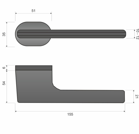 Klamka Lukka KLUK B00 czarna na rozecie owalnej Infinity Line