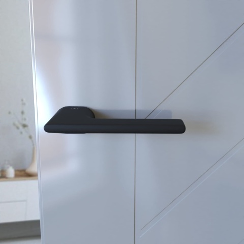 Klamka Lukka KLUK B00 czarna na rozecie owalnej Infinity Line