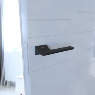 Klamka Monza KMOZ B00 czarna na rozecie prostokątnej Infinity Line