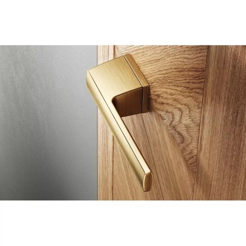 Klamka Optima mosiądz matowy na rozecie ukrytej prostokątnej Corona