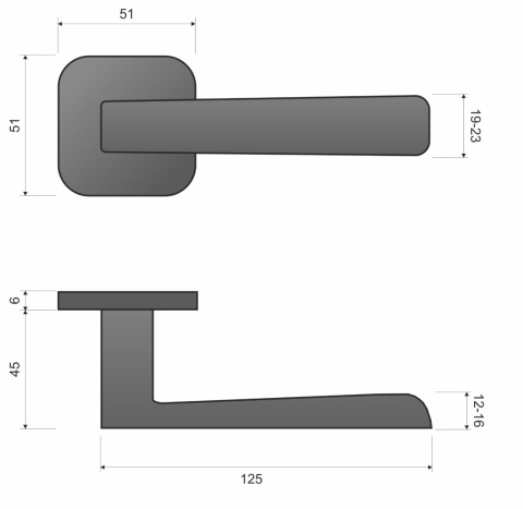 Klamka Parma fit KPR QO MG00 złoty mat na rozecie kwadrat - owal Infinity Line