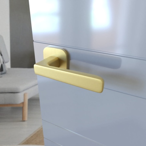 Klamka Parma fit KPR QO MG00 złoty mat na rozecie kwadrat - owal Infinity Line