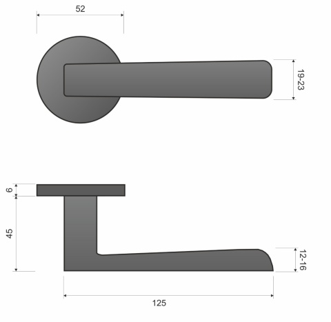 Klamka Parma fit KPR O B00 czarna na rozecie okrągłej Infinity Line