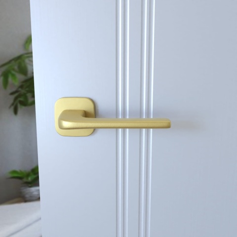 Klamka Solo fit KSO QO MG00 złoty mat na rozecie kwadrat - owal Infinity Line