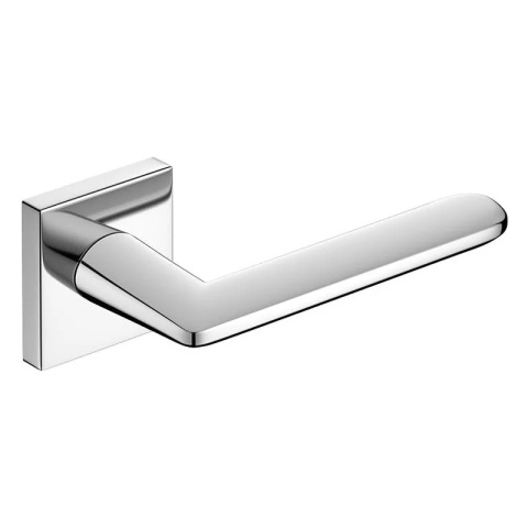 Klamka Spark chrom błyszczący na rozecie kwadratowej Corona