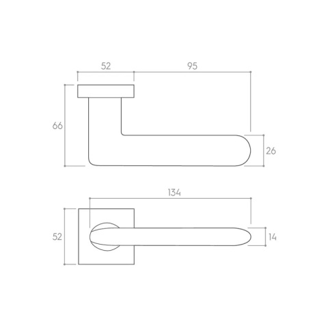 Klamka Spark chrom szczotkowany na rozecie kwadratowej Corona