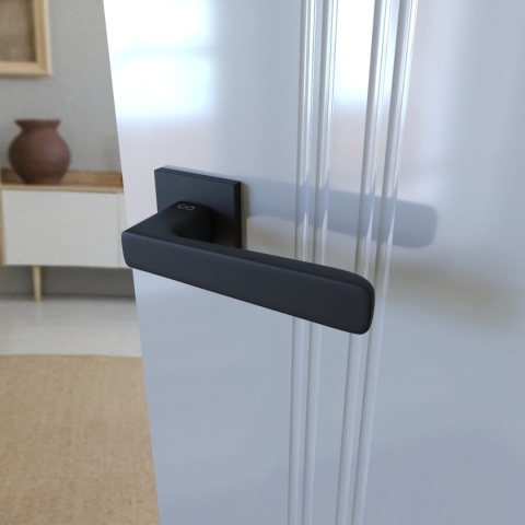 Klamka Parma fit KPR B00 czarna na rozecie kwadratowej Infinity Line