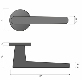 Klamka Tokyo KTOK M G00 złoty mat na rozecie okrągłej Infinity Line