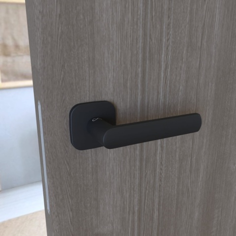 Klamka Torino fit KTF QO B00 czarna na rozecie kwadrat - owal Infinity Line