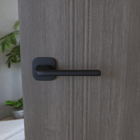 Klamka Solo fit KSO QO B00 czarna na rozecie kwadrat - owal Infinity Line