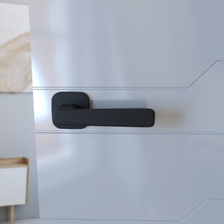 Klamka Parma fit KPR QO B00 czarna na rozecie kwadrat - owal Infinity Line