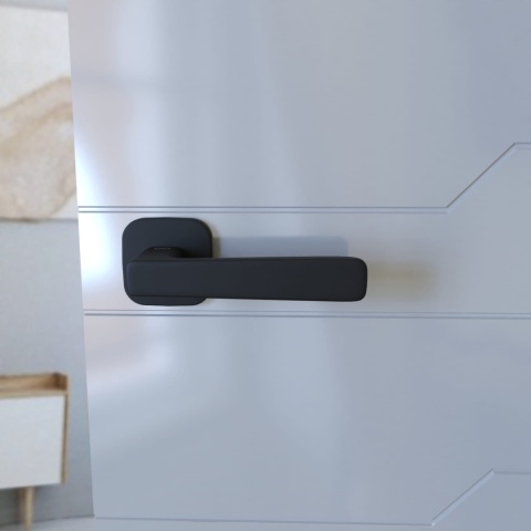 Klamka Parma fit KPR QO B00 czarna na rozecie kwadrat - owal Infinity Line