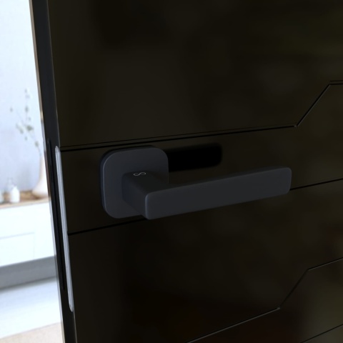 Klamka Parma fit KPR QO B00 czarna na rozecie kwadrat - owal Infinity Line