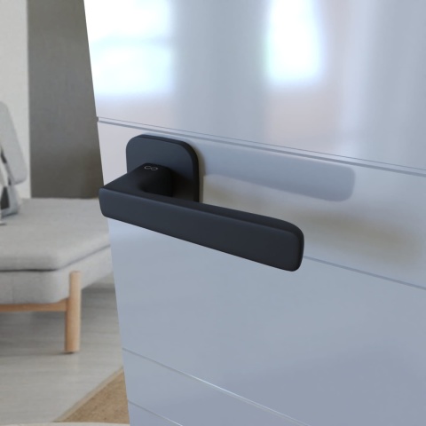 Klamka Parma fit KPR QO B00 czarna na rozecie kwadrat - owal Infinity Line