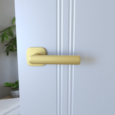 Klamka Torino fit KTF QO MG00 złoty mat na rozecie kwadrat - owal Infinity Line