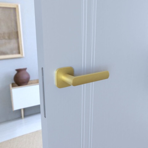 Klamka Torino fit KTF QO MG00 złoty mat na rozecie kwadrat - owal Infinity Line