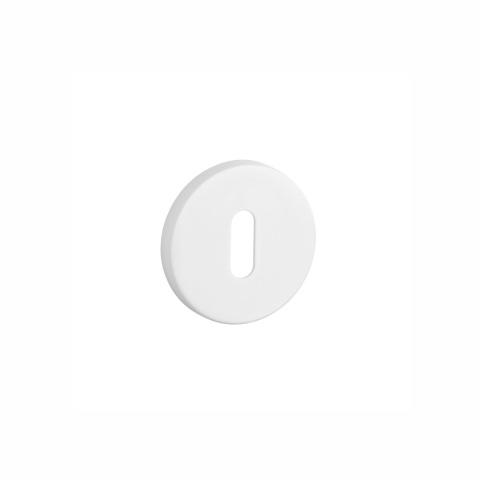 Rozeta okrągła Aprile R Slim 7mm WHITE biały matowy klucz