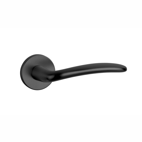 Klamka Aprile Ambrosia R Slim 7mm BK czarny matowy na rozecie okrągłej Enger