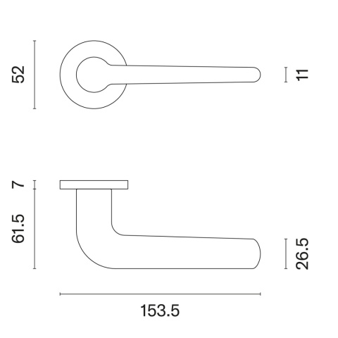 Klamka Aprile Azalia R Slim 7mm LC chrom polerowany na rozecie okrągłej Enger