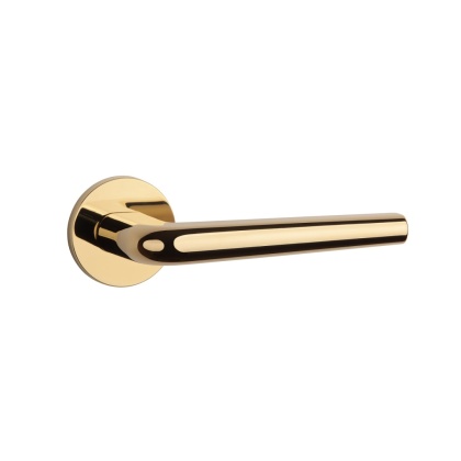 Klamka Aprile Funkia R Slim 7mm GOLD PVD złoty polerowany PVD na rozecie okrągłej Enger