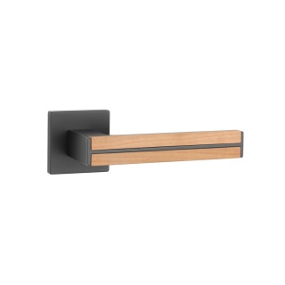Klamka Aprile Imperata Q Slim 7mm BK/OAK WOOD czarny matowy / drewno dębowe na rozecie kwadratowej Enger