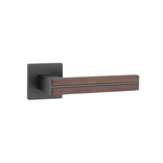 Klamka Aprile Imperata Q Slim 7mm BK/SANDALWOOD czarny matowy / drewno sandałowe na rozecie kwadratowej Enger
