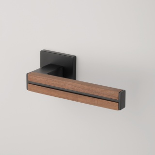 Klamka Aprile Imperata Q Slim 7mm BK/WALNUT WOOD czarny matowy / drewno orzechowe na rozecie kwadratowej Enger