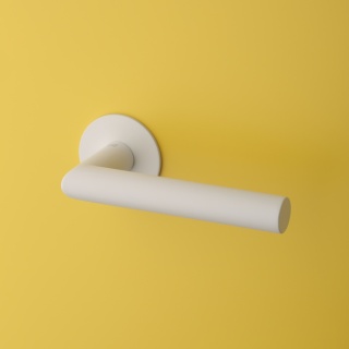 Klamka Sterk Oval 1750 Ultra Slim 3mm WH biały matowy na rozecie okrągłej Enger