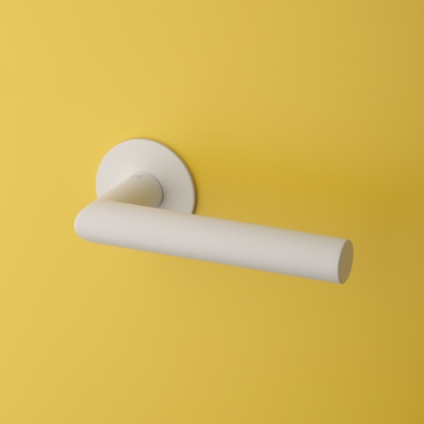 Klamka Sterk Oval 1750 Ultra Slim 3mm WH biały matowy na rozecie okrągłej Enger