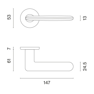 Klamka Stile Ava R Slim 7mm CP chrom polerowany na rozecie okrągłej Enger