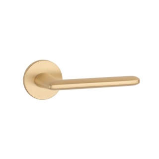 Klamka Stile Ava R Slim 7mm GOLD SATIN złoty matowy na rozecie okrągłej Enger