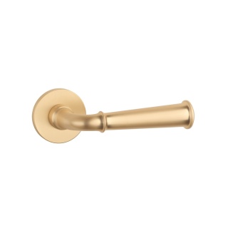 Klamka Stile Ibra R Slim 7mm GOLD SATIN złoty matowy na rozecie okrągłej Enger