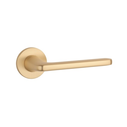 Klamka Stile Uta R Slim 7mm GOLD SATIN złoty matowy na rozecie okrągłej Enger