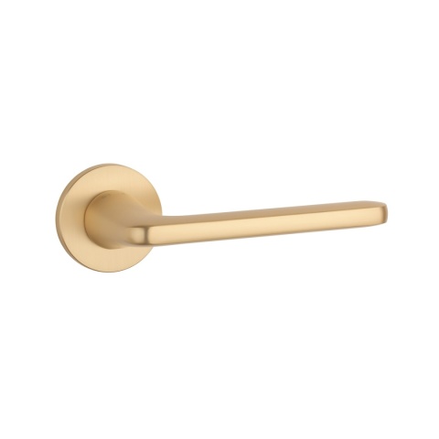 Klamka Stile Uta R Slim 7mm GOLD SATIN złoty matowy na rozecie okrągłej Enger