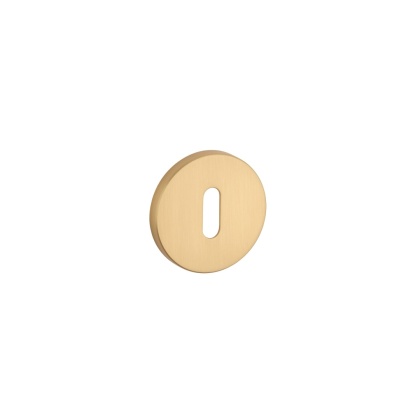 Rozeta okrągła Stile R Slim 7mm GOLD SATIN złoty matowy klucz