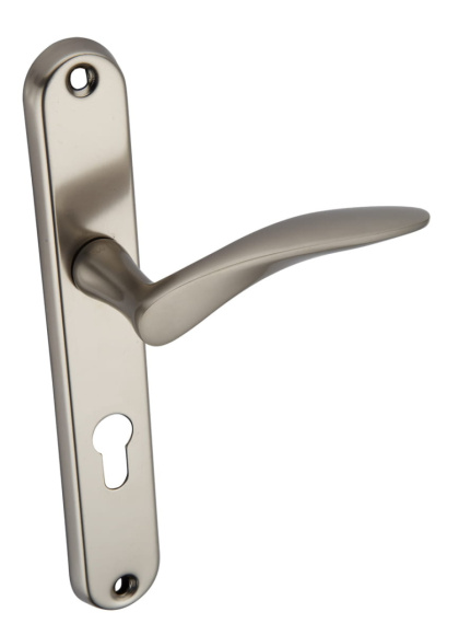 Klamka Alicja KJA 612 satyna mat długi szyld na wkładkę rozstaw 72 mm Infinity Line