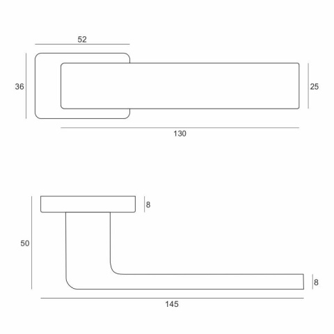 Klamka Brava chrom na rozecie prostokątnej VDS