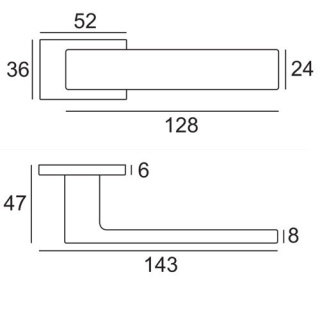 Klamka Stark fit czarna na rozecie prostokątnej VDS