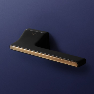 Klamka Luca Insert czarny/złoty na rozecie prostokątnej VDS