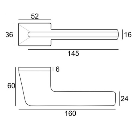 Klamka Ventus czarna na rozecie prostokątnej VDS