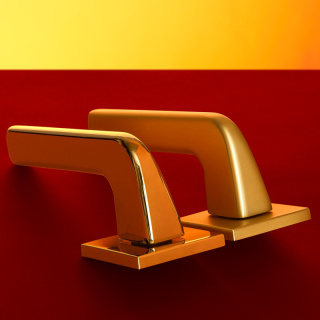 Klamka Divo Q fit złoty-satyna na rozecie kwadratowej VDS