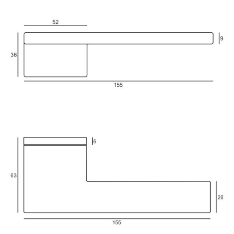 Klamka Vento fit czarna na rozecie prostokątnej VDS