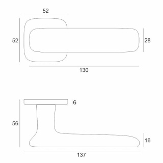 Klamka Flow antracyt na rozecie kwadratowej VDS