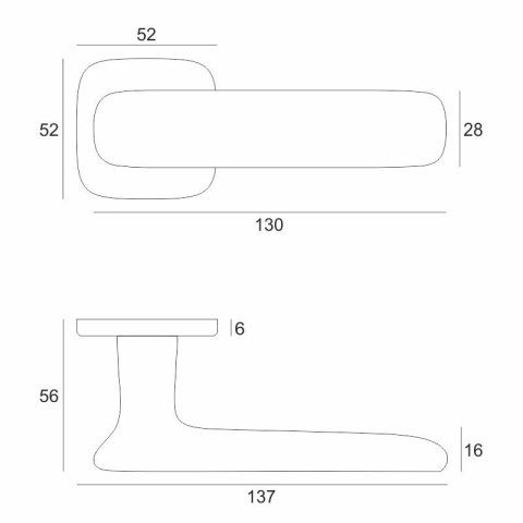 Klamka Flow brąz-satyna na rozecie kwadratowej VDS
