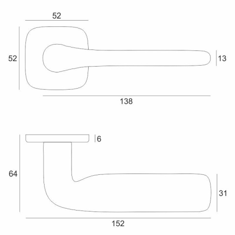 Klamka Flat złota PVD na rozecie kwadratowej VDS