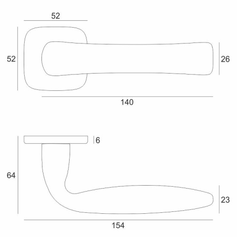 Klamka Fold ivory na rozecie kwadratowej VDS