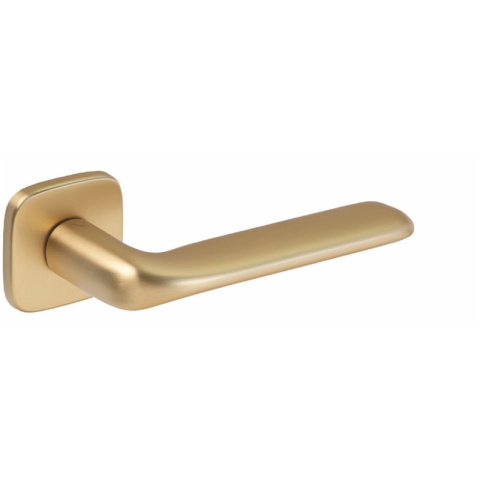 Klamka Flat złoty-satyna na rozecie kwadratowej VDS