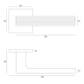 Klamka Felice fit złota PVD na rozecie kwadratowej VDS