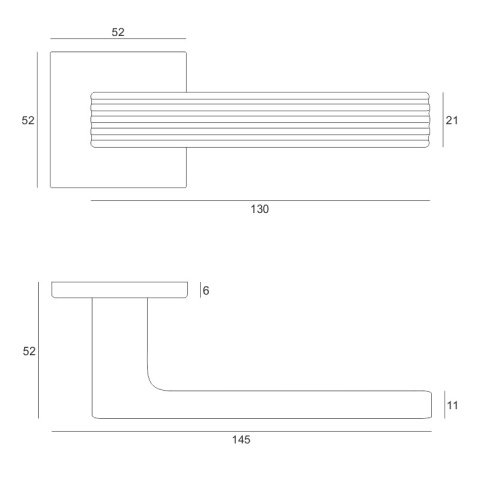 Klamka Felice fit złota PVD na rozecie kwadratowej VDS